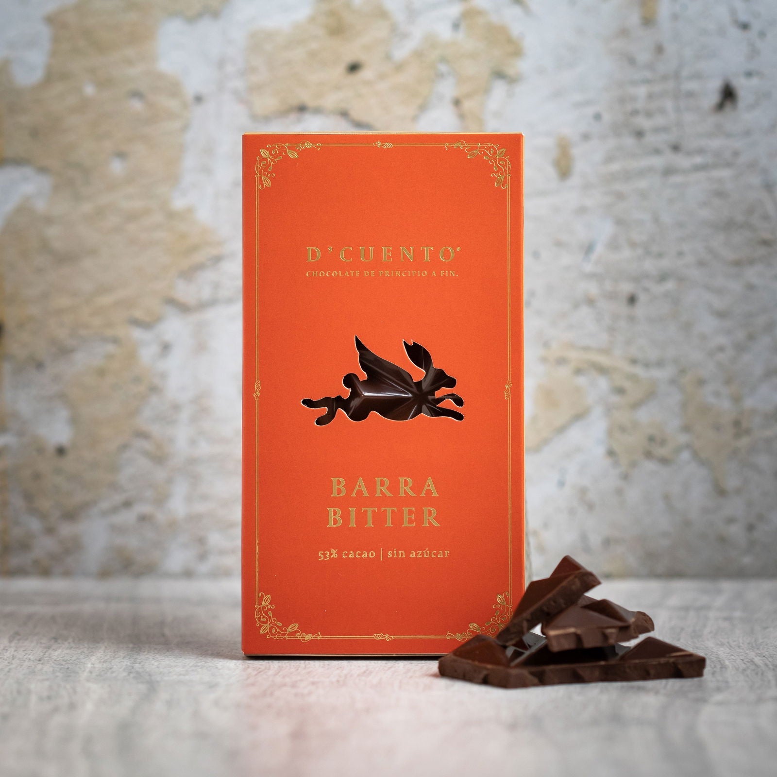 Barra Bitter Sin Azúcar 75g - D'Cuento Chocolates - - chocolate en barra sin azúcar